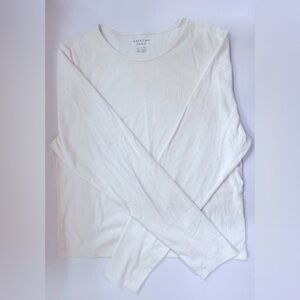 American Eagle Long Sleeve Pointelle Knit Tee